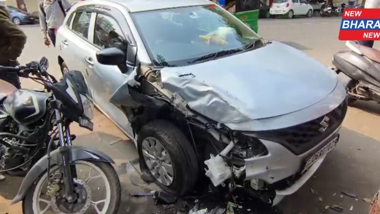 દુઃખદ / વડોદરામાં ચાલકને હાર્ટ એટેક આવતાં કાર બે બાઈક સાથે અથડાઈ, ડ્રાઈવરનું મોત, વાહનોને ઘણું નુકશાન